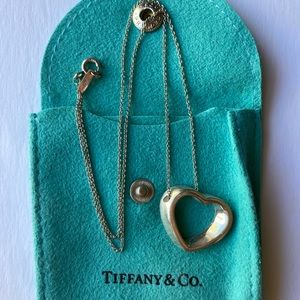 Tiffany Sterling Silver Open Heart Necklace